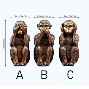 Escultura <span class=keywords><strong>de</strong></span> Tres <span class=keywords><strong>Monos</strong></span> Sabios, adorno artesanal <span class=keywords><strong>de</strong></span> resina <span class=keywords><strong>de</strong></span> nuevo estilo para oficina y jardín para decoración <span class=keywords><strong>de</strong></span> escritorio - Product Image 2