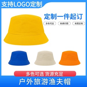 Unisex Bucket Hat Pure Cotton Solid Color <b>Sunscreen</b> Breathable Foldable Fisherman Hat - Product Image 5