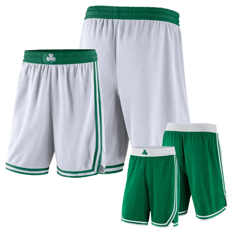 Оптовая продажа, мужские классические шорты для баскетбольной команды Boston, дизайнерские сетчатые кельтские баскетбольные шорты с вышивкой в стиле ретро