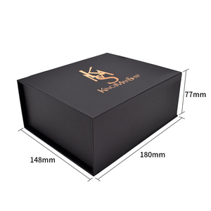 Boîtes cadeaux magnétiques noires de luxe pour les soins de la peau des hommes, emballage de haute qualité pour crème exfoliante, cire pour cheveux, parfum avec doublure en éponge - Product Image 2