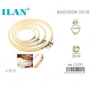 ILAN Bamboo <b>Embroidery</b> <b>Frame</b> 26Cm Set 6Pcs For Cross Stitch Craft - Product Image 2