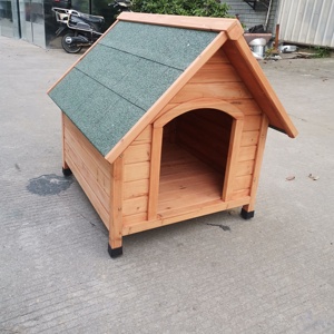 Kandang Anjing Tahan Air Rumah Anjing Segala Cuaca Tempat Berlindung Anak Anjing Dalam & Luar Ruangan Rumah Anjing Kayu - Product Image 3