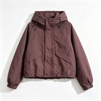Parka Homme Coupe-vent Respirante Écologique à Capuche Coupe Classique avec Cordon de Serrage à la Taille, Manches Raglan, Poches à Rabat, Légère, Style Urbain