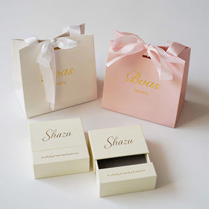 Boîtes cadeaux texturées haut de gamme pour bijoux avec logo personnalisé en feuille d'or, emballage pour boucles d'oreilles, colliers, bagues, boîtes en carton, boîtes en papier - Product Image 2