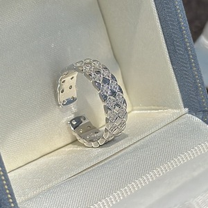 Bague géométrique en argent pur S925 avec diamant vintage léger, ouverture en or rose et incrustation plaquée rhodium, bijoux - Product Image 5