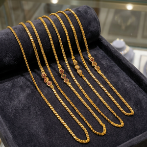 สร้อยคอทองชุบไมโคร 14K 18K 24K แบบขายส่ง, เครื่องประดับแฟชั่น, สร้อยคอประดับเพชร CZ, สร้อยคอแบบ Mopu ประดับเพชร CZ - Product Image 1