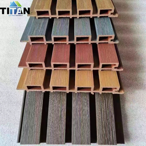 Panel <span class=keywords><strong>de</strong></span> TV <span class=keywords><strong>de</strong></span> Madera con Revestimiento <span class=keywords><strong>de</strong></span> PVC WPC, Panel <span class=keywords><strong>de</strong></span> Pared Acanalado para Interiores - Product Image 5