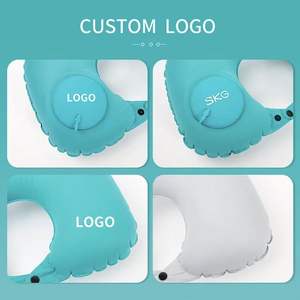 Almohada de Viaje Inflable Portátil en Forma de U con Bomba de Presión, Tejido de Punto, Diseño Plegable Inflable con Aire - Product Image 5