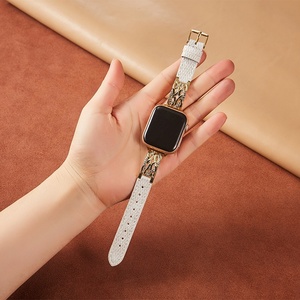 Bracelet hybride en cuir tressé de luxe Upro pour Apple Watch Series 11 Ultra, vente en gros d'usine, bracelet de montre personnalisé OEM - Product Image 2