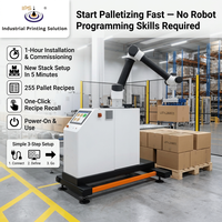 Palettiseur Cobot Automatique, Charge Utile 50kg, 6 Pièces/Min, Machine de Palettisation à Bras Robotisé pour Ligne d'Emballage et d'Empilage de Cartons