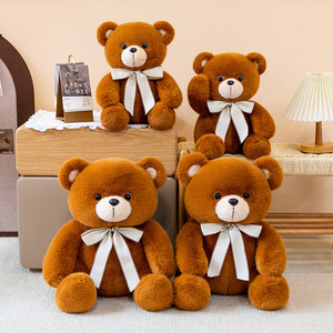 Oso de Peluche <span class=keywords><strong>Dudu</strong></span>, Oso de Peluche Marrón con Lazo, Almohada de Peluche de Poliéster y Algodón PP, Regalo Perfecto <span class=keywords><strong>para</strong></span> Novia, Día de San Valentín - Product Image 4