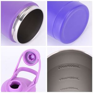 Vaso Térmico de Acero Inoxidable de Doble Capa, 25 oz, para Batidos de Proteínas, Portátil, con Tapa Mezcladora, Diseño Moderno - Product Image 5