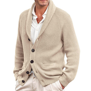 Cardigan en tricot à col pour hommes, pull à manches longues, automne-hiver, fibre acrylique, style jeune, Mlxl2xl - Product Image 5
