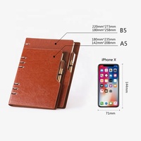 Ordinateur portable à spirale de luxe en pu, vente en gros, fournitures scolaires et de bureau
