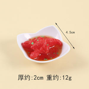 แผ่นจานเรซินขนาดเล็กจำลองสุดสร้างสรรค์สติกเกอร์ติดตู้เย็นรูปลูกชิ้นปลาและหมูของตกแต่งห้อง - Product Image 6