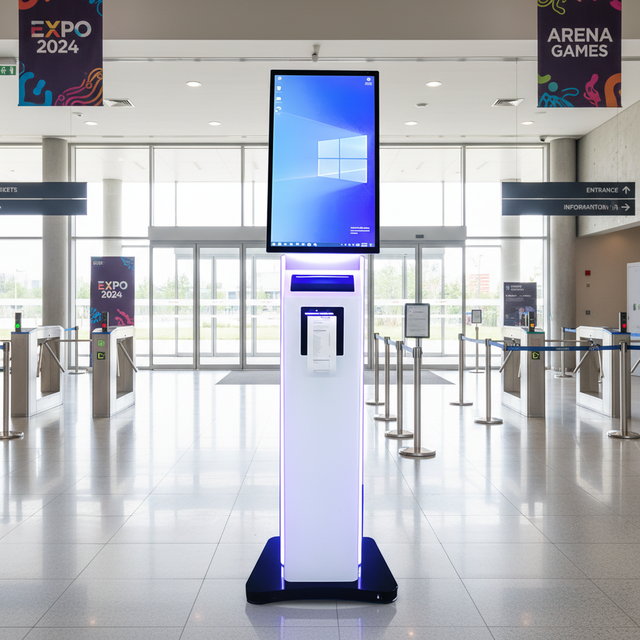 Capacitive Touch Screen 21.5 Inch Indoor Interactive Self-service Exhibition Registration Queue Ticket Kiosk Machine SDK Floor