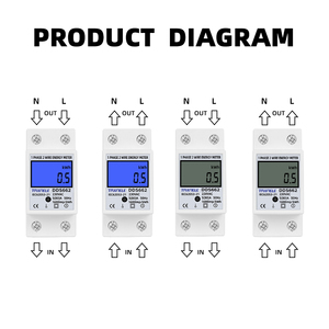 Điện DIN đường sắt duy nhất giai đoạn hai dây LCD hiển thị kỹ thuật số wattmeter điện năng lượng tiêu thụ điện năng kWh Meter AC 230V 50Hz - Product Image 6