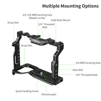Poyinco Cage de caméra portable légère en alliage d'aluminium et bois, anti-rayures, noire, avec poignée supérieure pour les séries A7R V/A7 IV