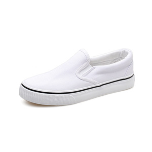 <span class=keywords><strong>Scarpe</strong></span> Vulcanizzate Bianche Semplici di Buona Qualità, Sneakers Casual Unisex con Suola Piatta in Tela - Product Image 1