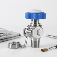 Vanne de cylindre à dégagement rapide en acier inoxydable 316L WIN-Q DIN 5 W 1" X 1/8" LH à commande manuelle, garantie 3 ans, pour gaz monoxyde de carbone