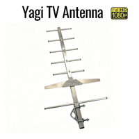 Antenne TV numérique Yagi extérieure 1080P avec câble de 10 m, gain de 10 dBi, antenne HDTV pour chaînes locales gratuites, antenne TV DVB-T2 ATSC