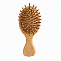 Brosse à cheveux en bois de hêtre naturel avec logo personnalisé, brosse à picots en bois professionnelle pour le massage du cuir chevelu, brosse à cheveux écologique avec boîte