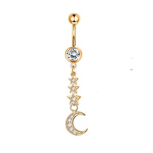 Anneaux <span class=keywords><strong>de</strong></span> nombril en acier inoxydable <span class=keywords><strong>de</strong></span> haute qualité, pendentif pentagramme lunaire, piercing sexy pour le nombril avec bijoux <span class=keywords><strong>de</strong></span> corps en forme <span class=keywords><strong>de</strong></span> cœur pour les mariages - Product Image 4