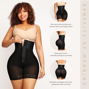Hexin dây kéo phí<span class=keywords><strong>a</strong></span> trước eo tráng BBL quần short đùi Đùi Giảm béo đồng hồ cát Shapewear Colombian mông Nâng eo huấn luyện viên quần short cho phụ nữ - Product Image 4