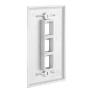 Plaque murale Keystone 3 ports, profil bas, simple, avec trou de taille standard pour insert modulaire - Product Image 3