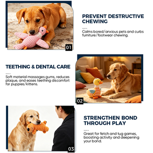 Jouet sonore pour <span class=keywords><strong>chien</strong></span>, durable, résistant aux morsures, en peluche, design patchwork, en forme de chiot, pour mâcher et nettoyer les dents, soulagement du stress, sonore, pour animaux de compagnie - Product Image 6
