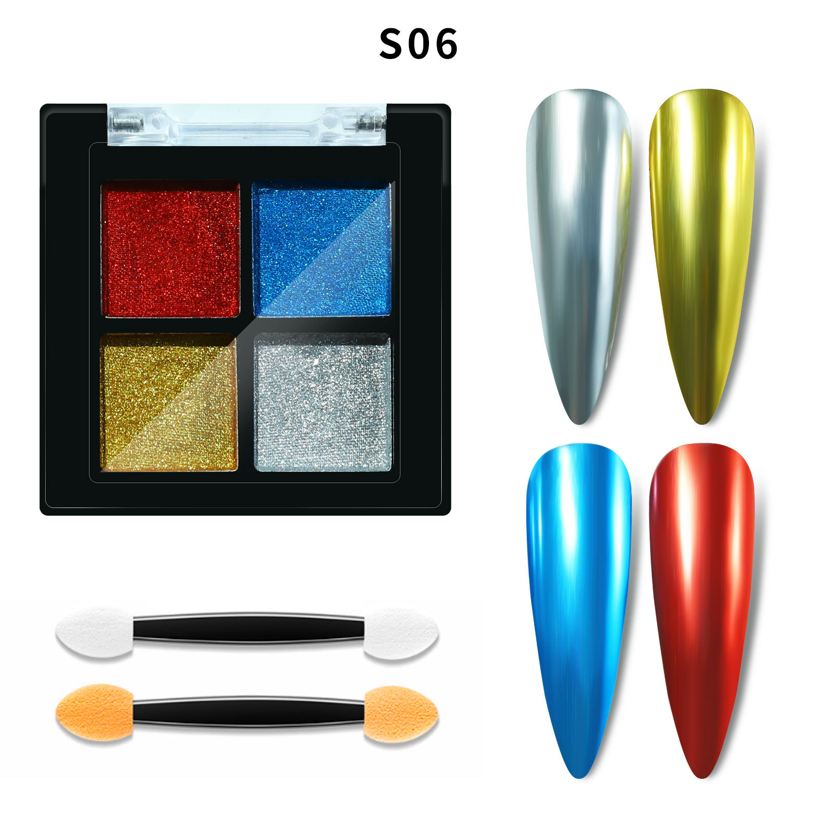 Solid 4 color magic mirror powder s06