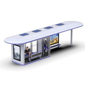 Abri de bus rectangulaire en aluminium avec <span class=keywords><strong>LED</strong></span> et <span class=keywords><strong>rampe</strong></span> d'accès - Product Image 1