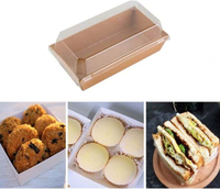 Boîte d'emballage jetable avec couvercle transparent, qualité alimentaire, résistante à l'huile, portable, pour snacks, pain, gâteaux, plats à emporter, boîte à sandwich en papier