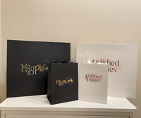 Sacs cadeaux en carton noir mat et blanc personnalisés pour boutique, pour vêtements, bijoux, lunettes - Logo inclus pour les petites entreprises
