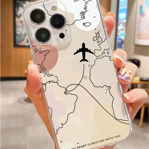 Funda Protectora Transparente de TPU Suave con Diseño Creativo de Mapa y Líneas de Aviones <span class=keywords><strong>para</strong></span> <span class=keywords><strong>iPhone</strong></span> <span class=keywords><strong>11</strong></span> 12 13 14 15 16 17 Pro Max Air - Product Image 3