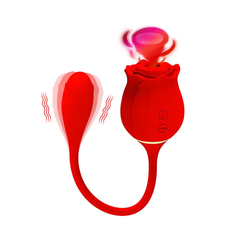 YPM nouveau vibrateur Rose rouge sucer 2 en 1 avec gode stimulateur de clitoris jouet sexuel féminin pour les femmes