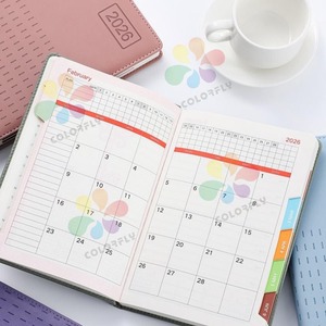 Desain kustom Harga bagus ukuran A5 PU Hardcover Agenda sekolah <span class=keywords><strong>Notebook</strong></span> 100 lembar bergaris garis perencana buku harian untuk kantor - Product Image 3