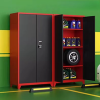 Armoire de rangement pour outils en métal, robuste, assemblée, avec serrure à code, résistante à la rouille, pour l'organisation d'atelier et de garage, armoire en acier