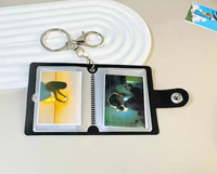 Gantungan Kunci Album Foto Mini Custom Grosir, Buku Foto Saku Kulit PU, Hadiah Koleksi untuk Pelajar dan Penggemar