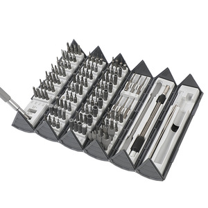 Jeu de tournevis de précision 128-en-1, finition gris phosphaté, rangement en spirale, porte-embouts magnétique, étui rigide pour téléphone - Product Image 5