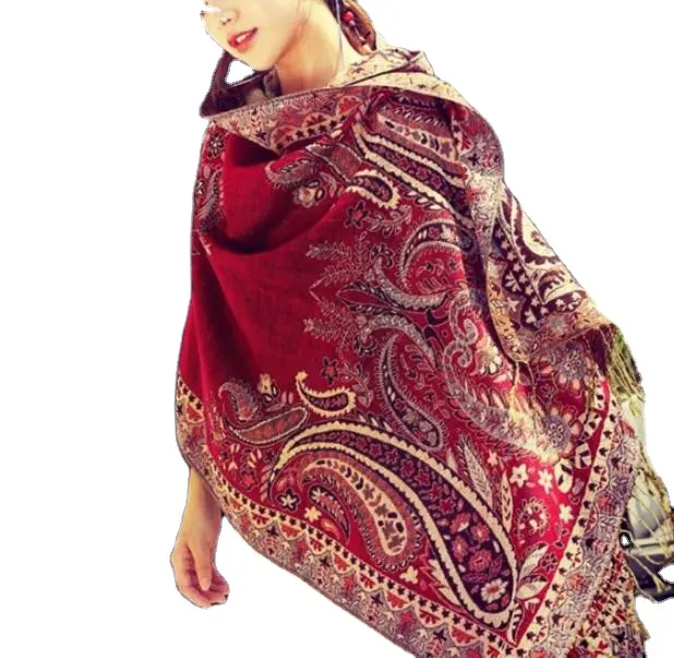 2023 2024 best selling women ladies Turkish Mexican cotton paisley shawls scarves pashmina