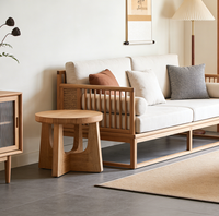 Table d'appoint ronde au design minimaliste moderne, durable, en panneau de bois, pour le salon, idéale pour le café et les réceptions