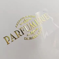 Étiquette adhésive en métal gaufré avec impression UV personnalisée, papier d'emballage A2, logo, gobelets en papier, autocollant de transfert métallique