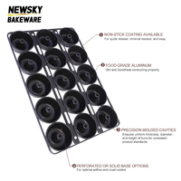 Plaque de cuisson professionnelle pour beignets, 15 moules, 400x600x45 mm, en acier alu, revêtement silicone, pour four de boulangerie