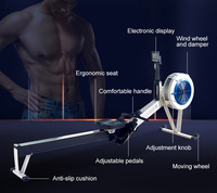 Máquina de Remo con Resistencia al Viento para Ejercicio Cardiovascular, Equipo de Fitness Comercial THYFIT YX-R10, 10 Niveles Ajustables