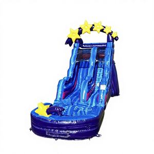 Toboggan aquatique gonflable Shooting Stars de 15 pieds/18 pieds avec design Starlight Splash Galaxy, en PVC, pour usage commercial, capacité de 500 kg - Product Image 1