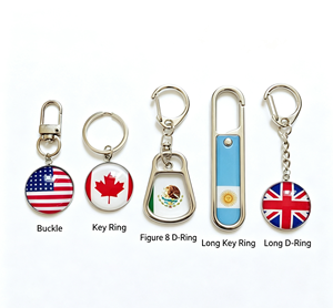 Llavero de moda con bandera nacional, colgante versátil de aleación, anillo para llaves, gema del tiempo, regalo de recuerdo para <span class=keywords><strong>amigos</strong></span> - Product Image 5