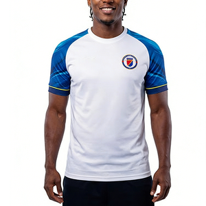 Camiseta de Fútbol de Haití 2026WC, Jersey de la Federación de Fútbol Haitiana, Camiseta Esencial HaitiSEATA, Nueva Camiseta de Cuello en V para Hombre, AYITI de Manga Corta - Product Image 3