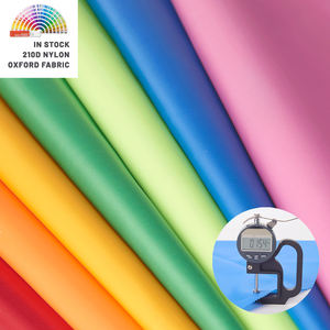 Trong kho 210D Nylon Oxford vải không thấm nước tái chế <span class=keywords><strong>rept</strong></span> Ripstop Nylon 210D vải không thấm nước với PU PVC lớp phủ - Product Image 1