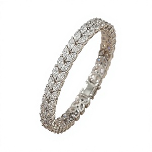 Women's Platinum Marquise Cut Diamond <b>Bracelet</b> D Color Natural GIA Certified Luxury Wedding Bangle - Product Image 1